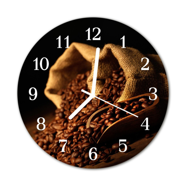 Horloge murale en verre Café en grains