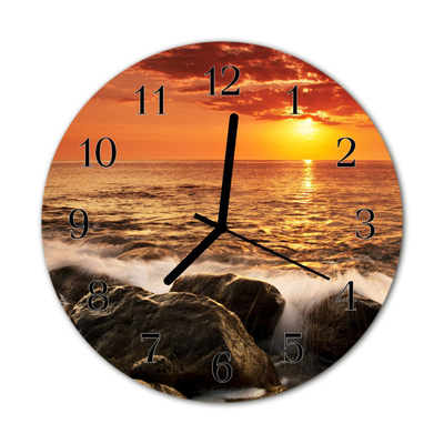 Horloge murale en verre Coucher du soleil