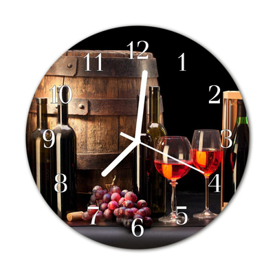 Horloge murale en verre Tonneau de vin