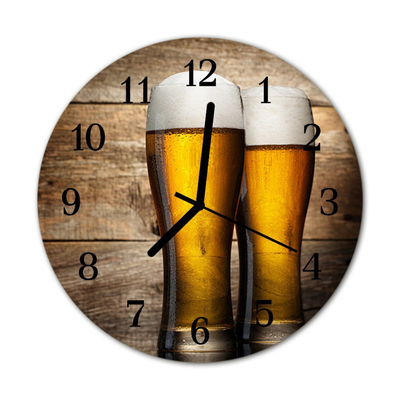 Horloge murale en verre Bière