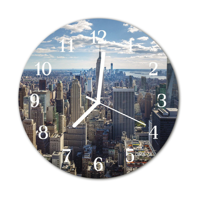 Horloge murale en verre Ville