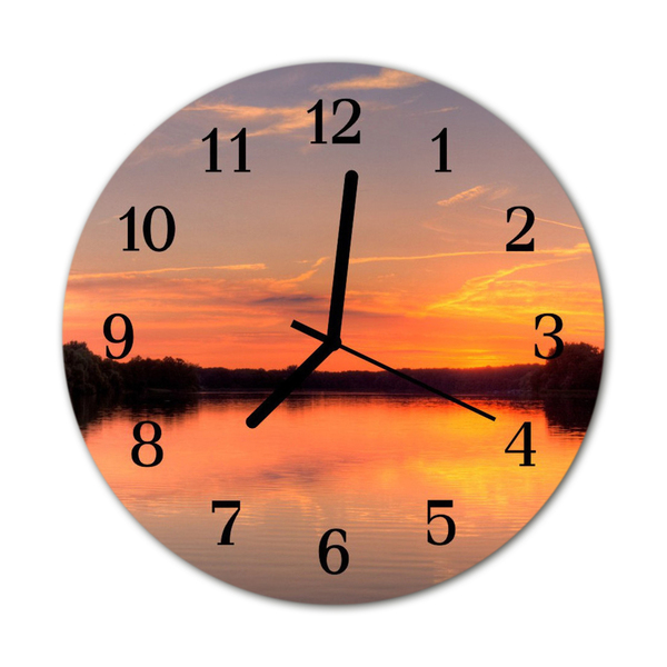 Horloge murale en verre Coucher du soleil