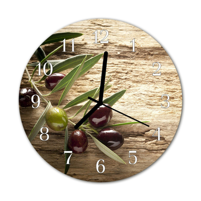 Horloge murale en verre Olives