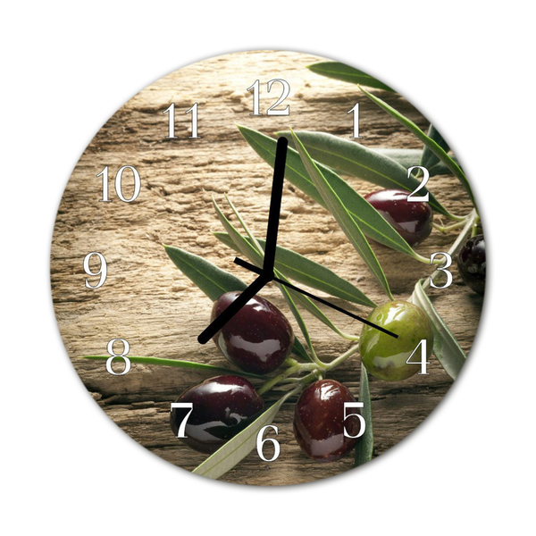 Horloge murale en verre Olives