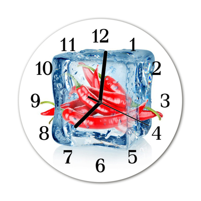 Horloge murale en verre Piment de glace