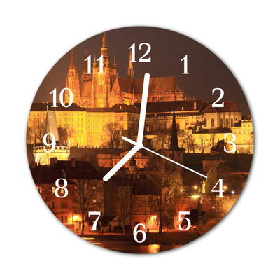 Horloge murale en verre Prague