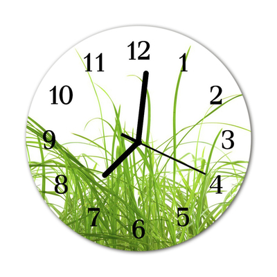 Horloge murale en verre Herbe