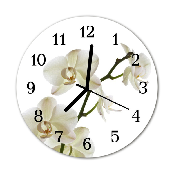 Horloge murale en verre Orchidée