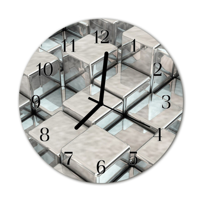 Horloge murale en verre Cubes