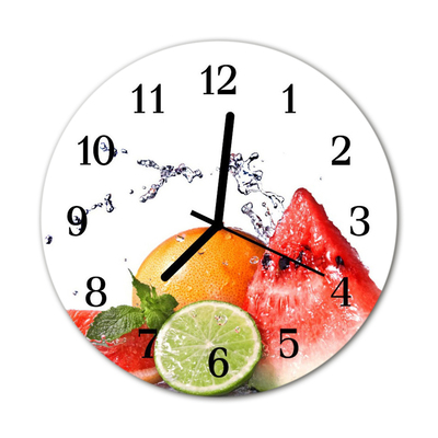 Horloge murale en verre Fruits