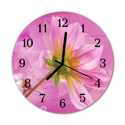 Horloge murale en verre Fleur