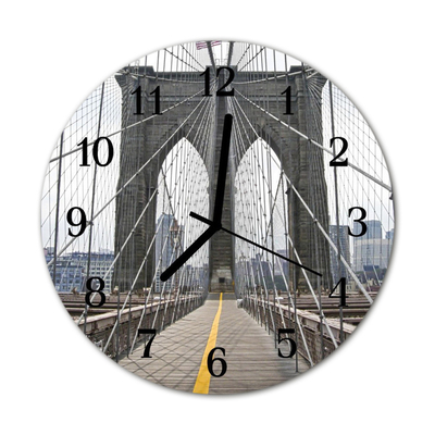 Horloge murale en verre Pont de brooklyn