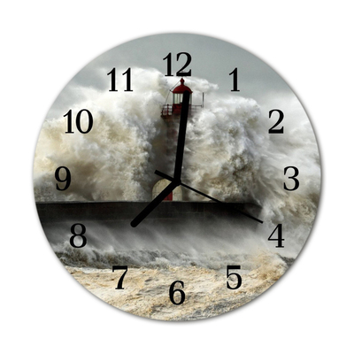 Horloge murale en verre Tempête