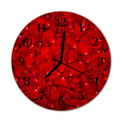 Horloge murale en verre Des pétales de rose