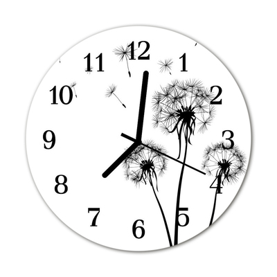 Horloge murale en verre Pissenlits