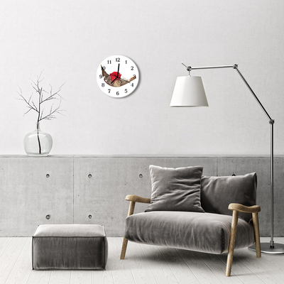 Horloge murale en verre Rose