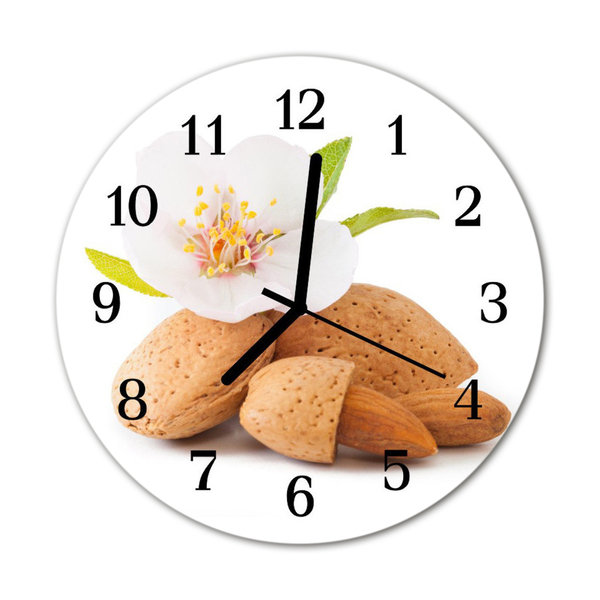 Horloge murale en verre Amandes