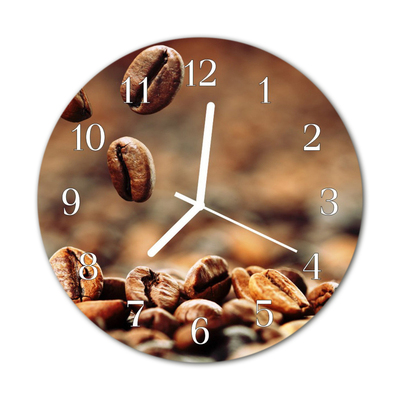 Horloge murale en verre Café en grains