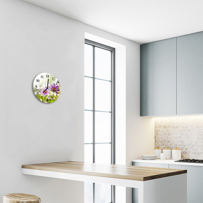 Horloge murale en verre Prairie