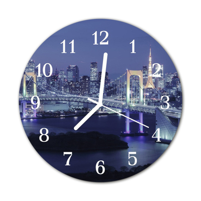 Horloge murale en verre Pont