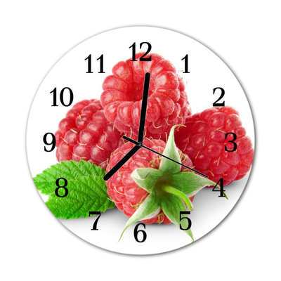 Horloge murale en verre Framboises