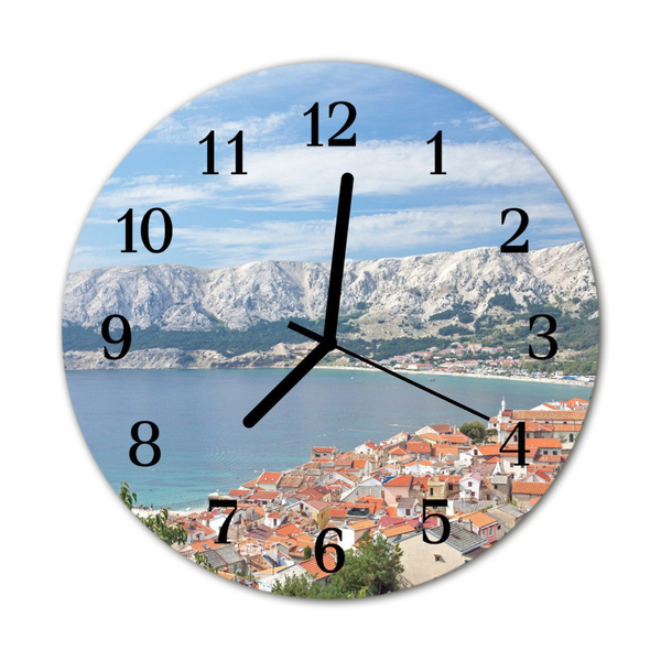 Horloge murale en verre Baie