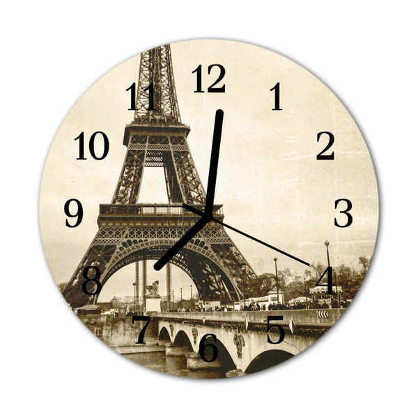 Horloge murale en verre Paris