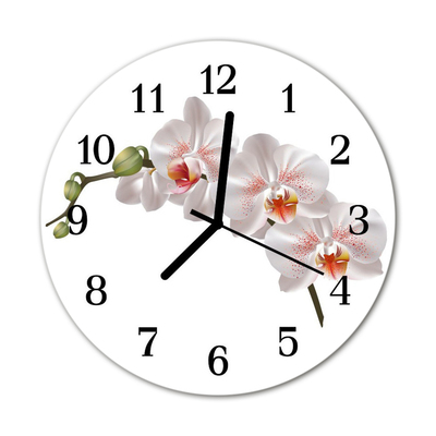 Horloge murale en verre Orchidée