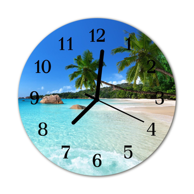 Horloge murale en verre Plage