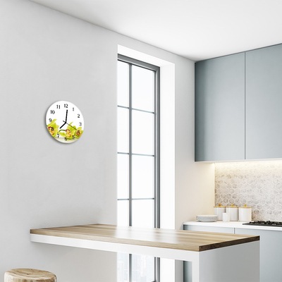 Horloge murale en verre Orchidée