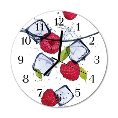 Horloge murale en verre Framboises