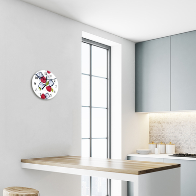 Horloge murale en verre Framboises