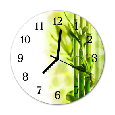 Horloge murale en verre Bambou