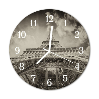 Horloge murale en verre Tour eiffel