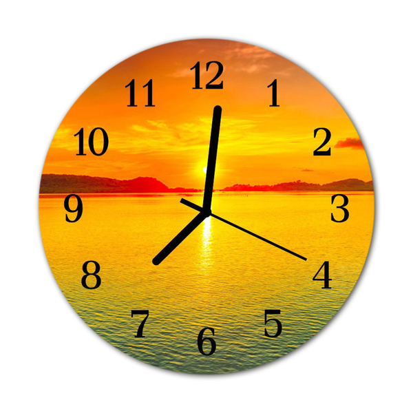 Horloge murale en verre Coucher du soleil