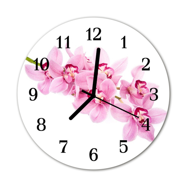 Horloge murale en verre Orchidée