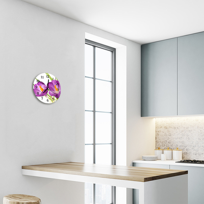 Horloge murale en verre Crocus