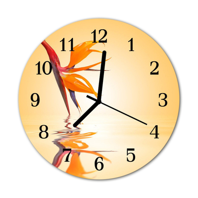 Horloge murale en verre Fleur