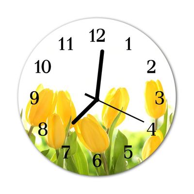 Horloge murale en verre Tulipes