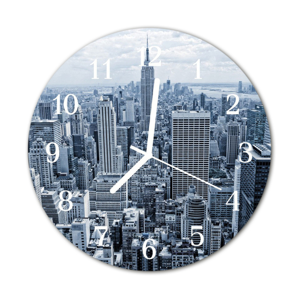 Horloge murale en verre Ville