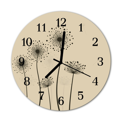 Horloge murale en verre Fleurs