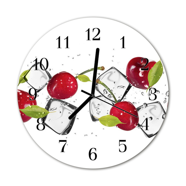 Horloge murale en verre Cerises glace