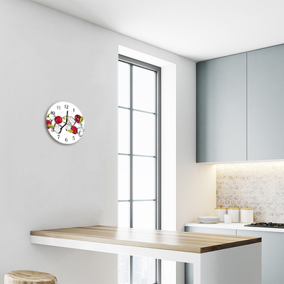 Horloge murale en verre Cerises glace