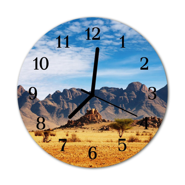 Horloge murale en verre Montagnes