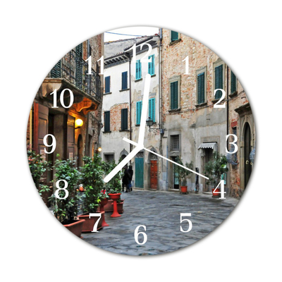 Horloge murale en verre Ruelle