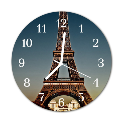 Horloge murale en verre Tour eiffel