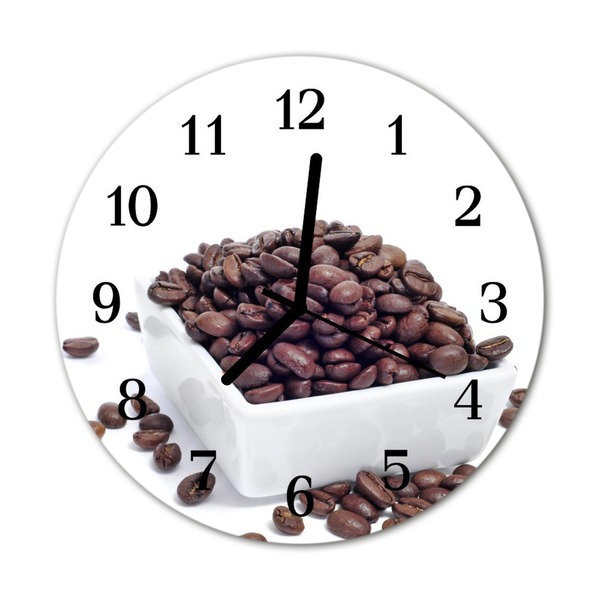 Horloge murale en verre Café en grains