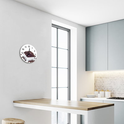 Horloge murale en verre Café en grains