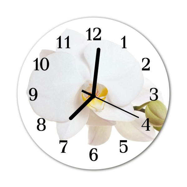 Horloge murale en verre Orchidée