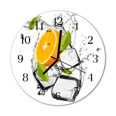 Horloge murale en verre Crème glacée orange